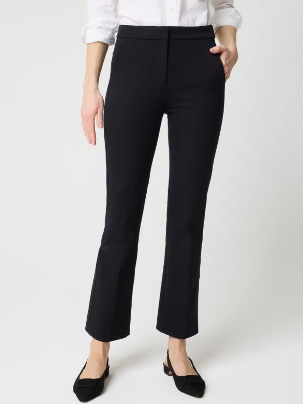 J. Crew Nicki Flare Pant NWT Size 8 Black Ankle Length Business Office Dressy